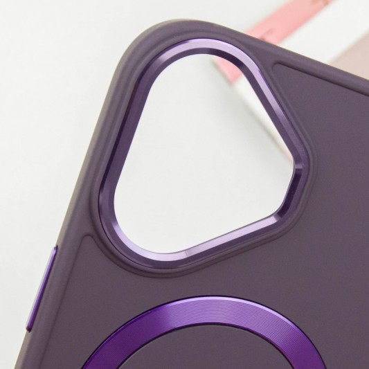 TPU чехол Bonbon Metal Style with MagSafe для Apple iPhone 16 Plus (6.7") Фиолетовый / Dark Purple - изображение 2