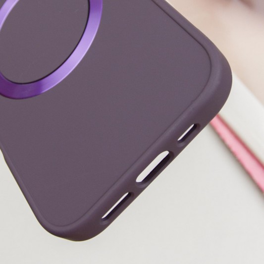 TPU чехол Bonbon Metal Style with MagSafe для Apple iPhone 16 Plus (6.7") Фиолетовый / Dark Purple - изображение 4