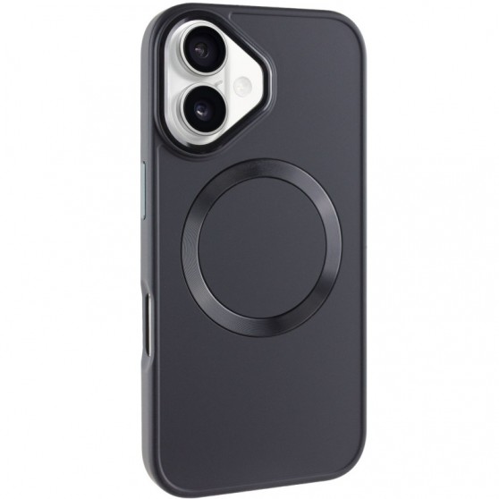 TPU чохол Bonbon Metal Style with MagSafe для Apple iPhone 16 Plus (6.7") Чорний / Black