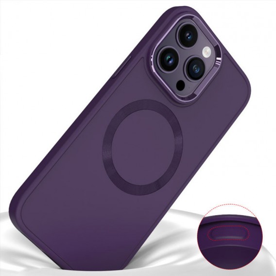 TPU чохол Bonbon Metal Style with MagSafe для Apple iPhone 16 Pro (6.3"), Фіолетовий / Dark Purple