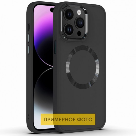 TPU чехол Bonbon Metal Style with MagSafe для Apple iPhone 16 Pro (6.3"), Черный / Black
