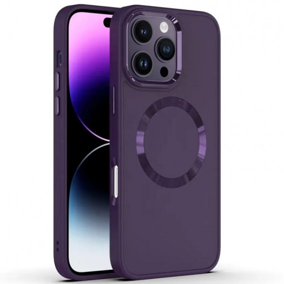 TPU чохол Bonbon Metal Style with MagSafe для Apple iPhone 16 Pro Max (6.9"), Фіолетовий / Dark Purple