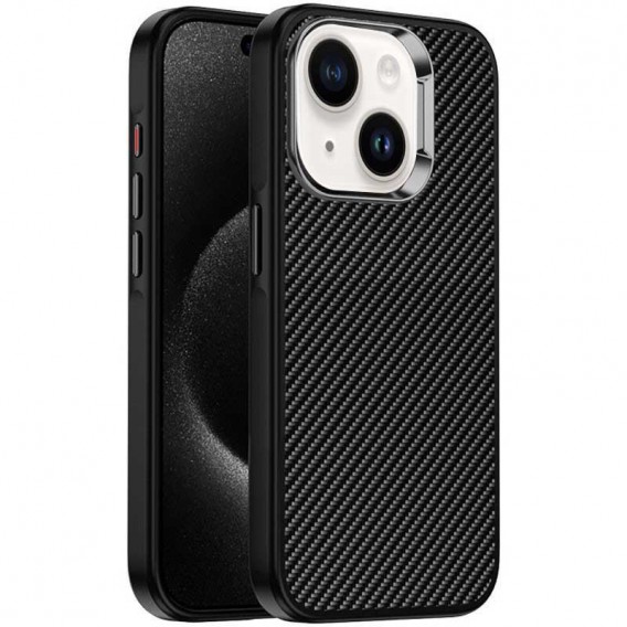 Чохол TPU+PC Carbon with MagSafe для Apple iPhone 15 (6.1"), Black