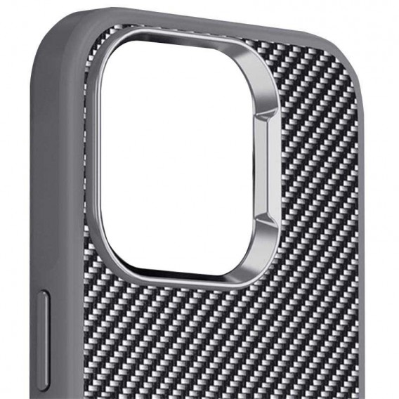 Чохол TPU+PC Carbon with MagSafe для Apple iPhone 15 (6.1"), Grey