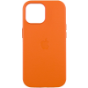 Кожаный чехол Leather Case (AAA) with MagSafe and Animation для Apple iPhone 14 (6.1"), Orange