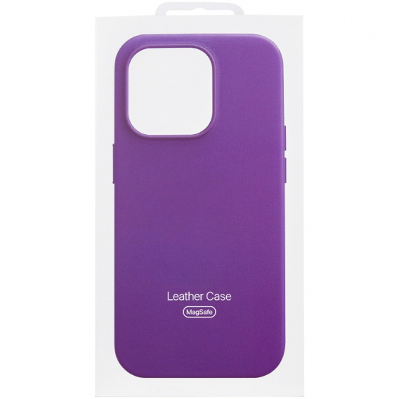 Шкіряний чохол Leather Case (AAA) з MagSafe and Animation для Apple iPhone 14 (6.1"), Deep Violet