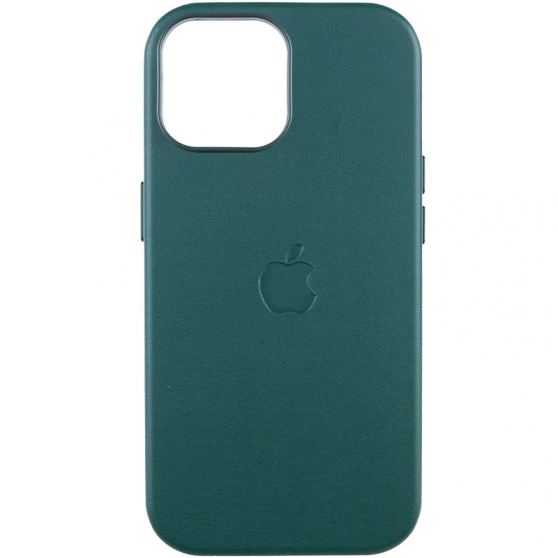 Шкіряний чохол Leather Case (AAA) with MagSafe and Animation для Apple iPhone 14 (6.1") Forest Green