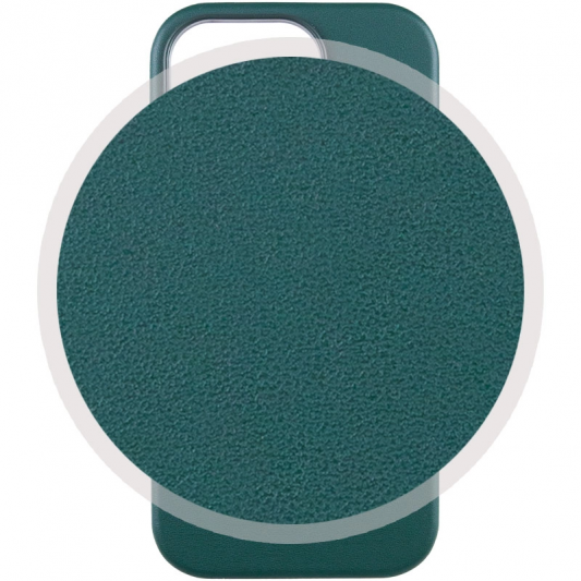 Кожаный чехол Leather Case (AAA) with MagSafe and Animation для Apple iPhone 14 (6.1") Forest Green - изображение 1