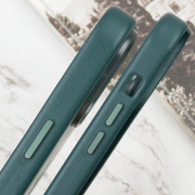 Кожаный чехол Leather Case (AAA) with MagSafe and Animation для Apple iPhone 14 (6.1"), Forest Green