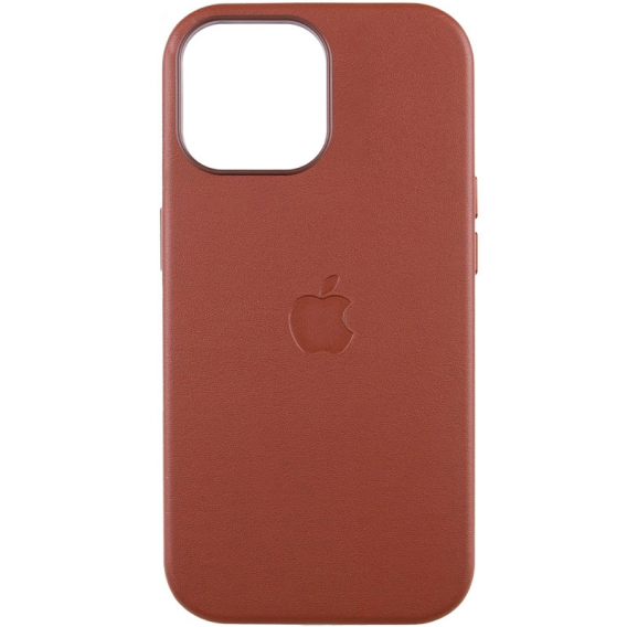 Кожаный чехол Leather Case (AAA) with MagSafe and Animation для Apple iPhone 14 (6.1"), Umber