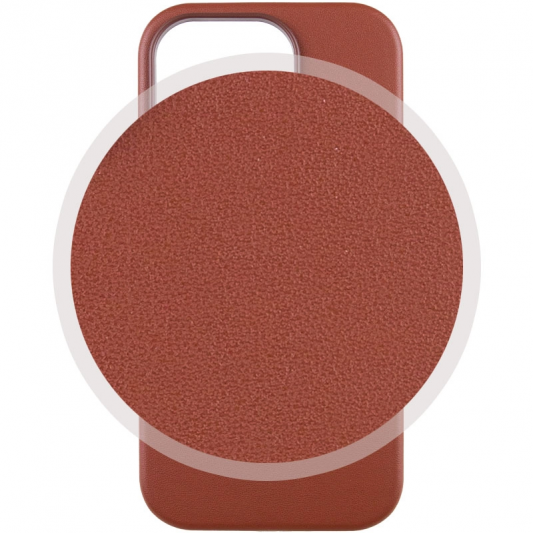 Шкіряний чохол Leather Case (AAA) with MagSafe and Animation для Apple iPhone 14 (6.1") Umber - зображення 1 