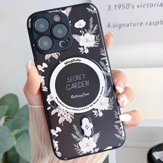 TPU+PC чохол Secret Garden with MagSafe для Apple iPhone 13 Pro Max (6.7") Black - зображення 1 