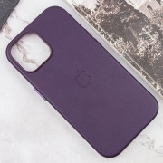Кожаный чехол Leather Case (AAA) with MagSafe and Animation для Apple iPhone 15 (6.1"), Dark Purple