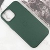 Кожаный чехол Leather Case (AAA) with MagSafe and Animation для Apple iPhone 15 (6.1"), Green
