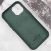 Кожаный чехол Leather Case (AAA) with MagSafe and Animation для Apple iPhone 15 (6.1"), Green