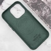 Шкіряний чохол Leather Case (AAA) з MagSafe and Animation для Apple iPhone 15 Pro (6.1"), Green