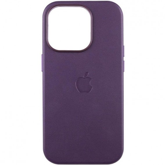 Шкіряний чохол Leather Case (AAA) з MagSafe and Animation для Apple iPhone 15 Pro (6.1"), Dark Purple