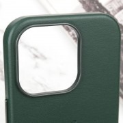 Кожаный чехол Leather Case (AAA) with MagSafe and Animation для Apple iPhone 15 Pro Max (6.7"), Green