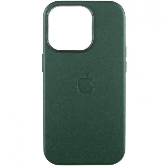 Шкіряний чохол Leather Case (AAA) з MagSafe and Animation для Apple iPhone 15 Pro Max (6.7"), Green