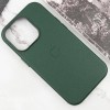Шкіряний чохол Leather Case (AAA) з MagSafe and Animation для Apple iPhone 15 Pro Max (6.7"), Green