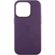 Кожаный чехол Leather Case (AAA) with MagSafe and Animation для Apple iPhone 15 Pro Max (6.7"), Dark Purple
