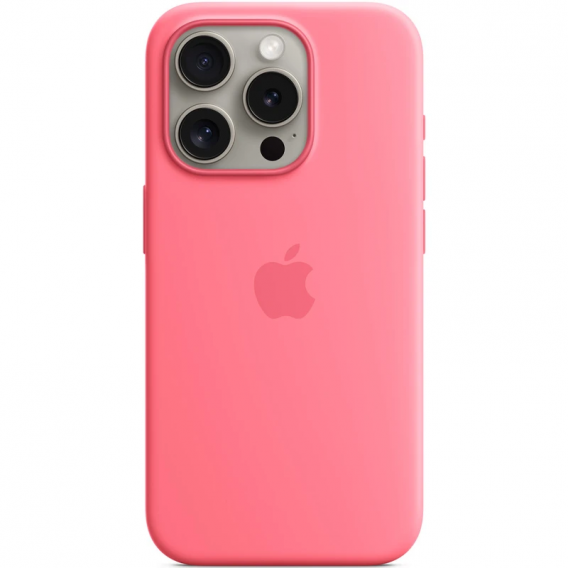 Чохол Silicone case (AAA) full with Magsafe and Animation для Apple iPhone 15 Pro Max (6.7"), Рожевий / Pink