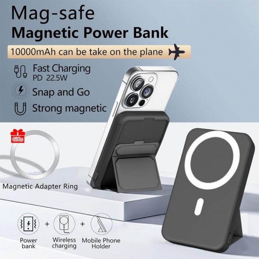 Портативное ЗУ Power Bank JJT-A27-1 PD20W+QC 22.5W с БЗУ 10000 mAh Black - изображение 6