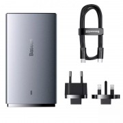 Зарядное устройство Baseus GaN5 Pro Ultra-Slim 65W Type-C+USB + Type-C to Type-C 100W (1m) (CCGP15011), Gray