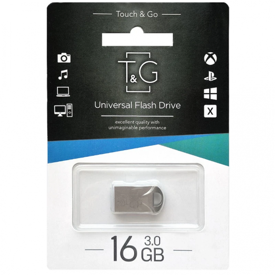 Флеш-драйв USB 3.0 Flash Drive T&G 106 Metal Series 16GB Срібний