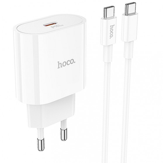 СЗУ Hoco C94A Metro PD20W (1USB-C) + кабель Type-C to Type-C White