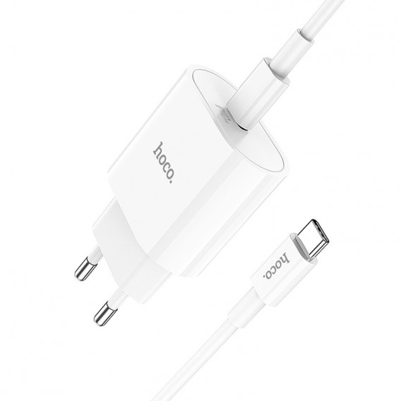 Зарядное устройство Hoco C94A Metro PD20W (1C) + Type-C to Type-C, White