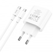 Зарядное устройство Hoco C94A Metro PD20W (1C) + Type-C to Type-C, White