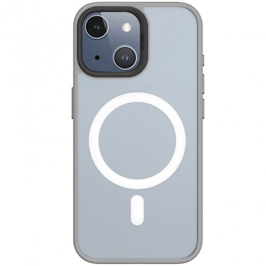 TPU+PC чехол Blueo Skin Friendly Frosted with MagSafe для Apple iPhone 15 (6.1") Серый