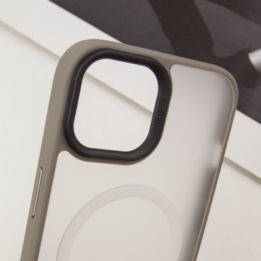 TPU+PC чехол Blueo Skin Friendly Frosted with MagSafe для Apple iPhone 15 (6.1") Серый - изображение 3