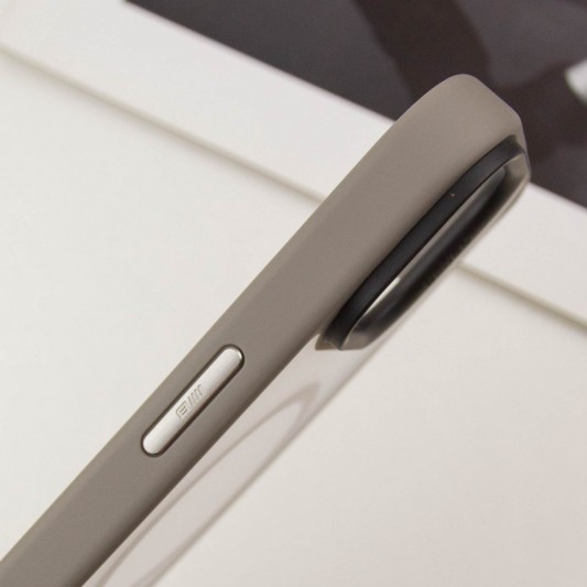 TPU+PC чехол Blueo Skin Friendly Frosted with MagSafe для Apple iPhone 15 (6.1") Серый - изображение 4