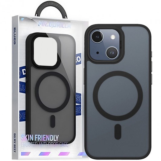TPU+PC чехол Blueo Skin Friendly Frosted with MagSafe для Apple iPhone 14 / 13 (6.1") Черный - изображение 1