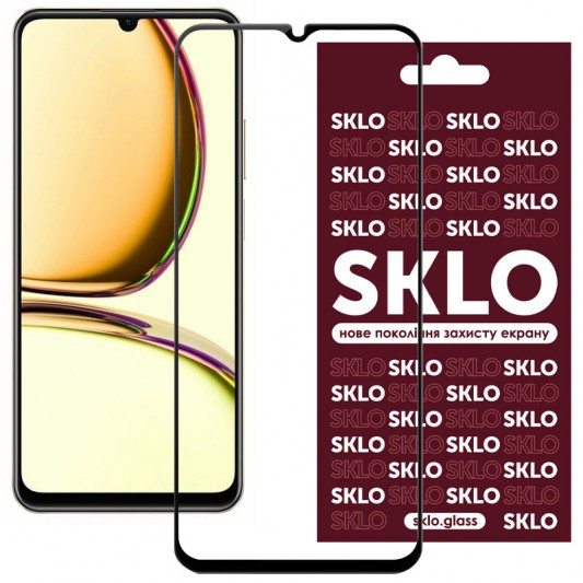 Захисне скло SKLO 3D для Realme C53/C51/Note 50/C61 4G/C63 4G, Чорний