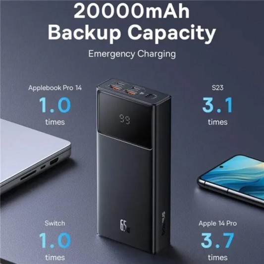 Портативное ЗУ Power Bank Baseus Star-Lord Digital Display 65W 20000 mAh (P10022906113-00) Cluster Black - изображение 4