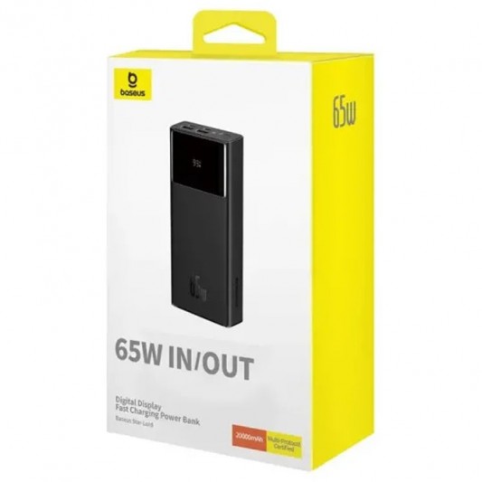 Портативное ЗУ Power Bank Baseus Star-Lord Digital Display 65W 20000 mAh (P10022906113-00) Cluster Black - изображение 7