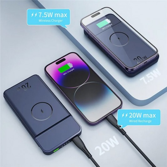 Портативное ЗУ Power Bank JJT-MP01 2in1 20W с БЗУ+iWatch 10000 mAh Blue - изображение 5