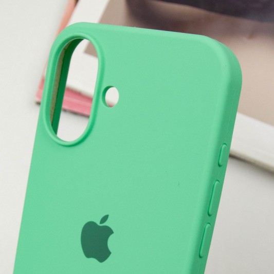 Чехол Silicone Case Full Protective (AA) для Apple iPhone 16 Plus (6.7") Зеленый / Spearmint - изображение 5