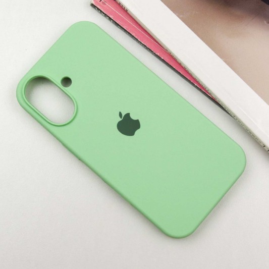 Чехол Silicone Case Full Protective (AA) для Apple iPhone 16 Plus (6.7") Зеленый / Pistachio - изображение 1