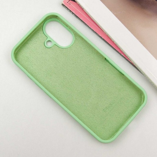 Чехол Silicone Case Full Protective (AA) для Apple iPhone 16 Plus (6.7") Зеленый / Pistachio - изображение 2