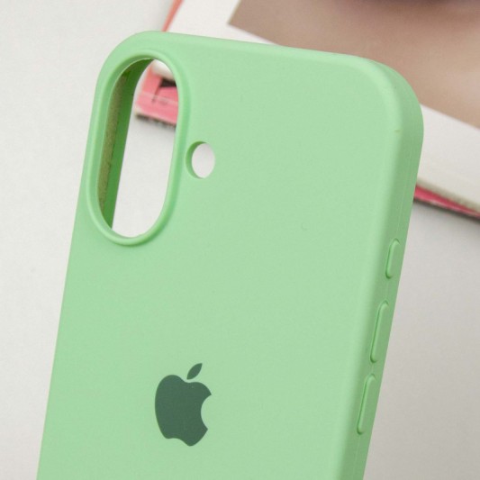 Чехол Silicone Case Full Protective (AA) для Apple iPhone 16 Plus (6.7") Зеленый / Pistachio - изображение 5