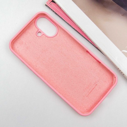 Чехол Silicone Case Full Protective (AA) для Apple iPhone 16 Plus (6.7") Розовый / Light pink - изображение 2