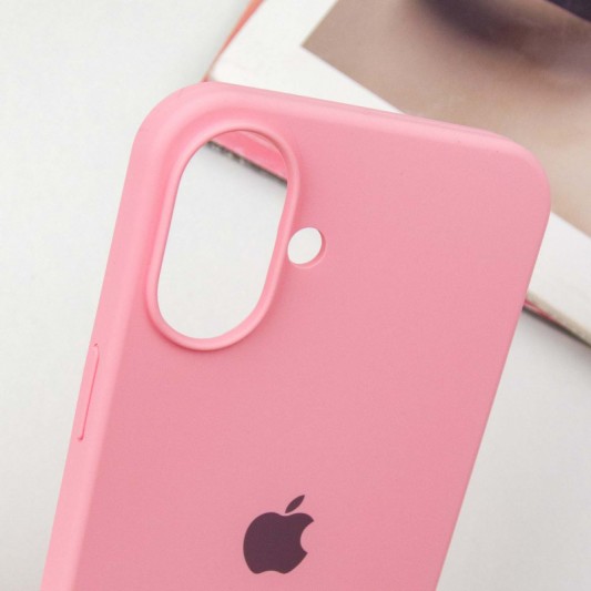 Чехол Silicone Case Full Protective (AA) для Apple iPhone 16 Plus (6.7") Розовый / Light pink - изображение 4