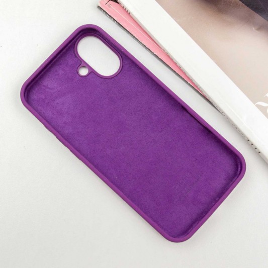 Чехол Silicone Case Full Protective (AA) для Apple iPhone 16 Plus (6.7") Фиолетовый / Grape - изображение 2