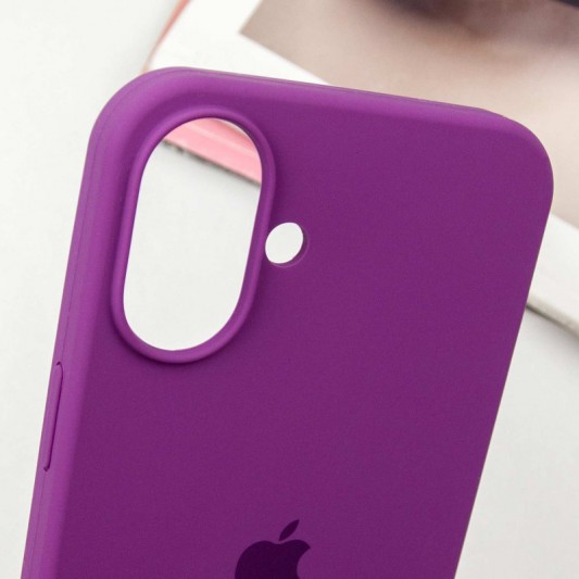 Чехол Silicone Case Full Protective (AA) для Apple iPhone 16 Plus (6.7") Фиолетовый / Grape - изображение 4