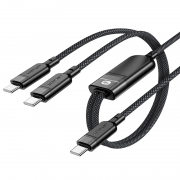 Дата кабель Acefast C5-11 USB-C to 2xUSB-C 100W (1.2m), Black