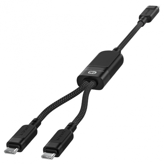 Дата кабель Acefast C5-11 USB-C to 2xUSB-C 100W (1.2m) Black - изображение 2